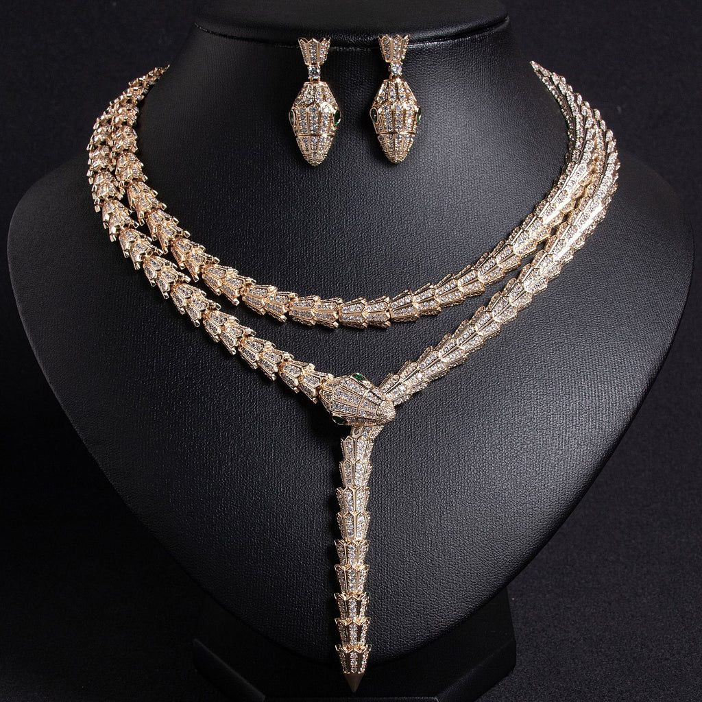 French Style Light Luxury Snake-Shaped Zircon Necklace Niche Simple Design Sense Collarbone Chain Fashion High-End Jewelry for Women