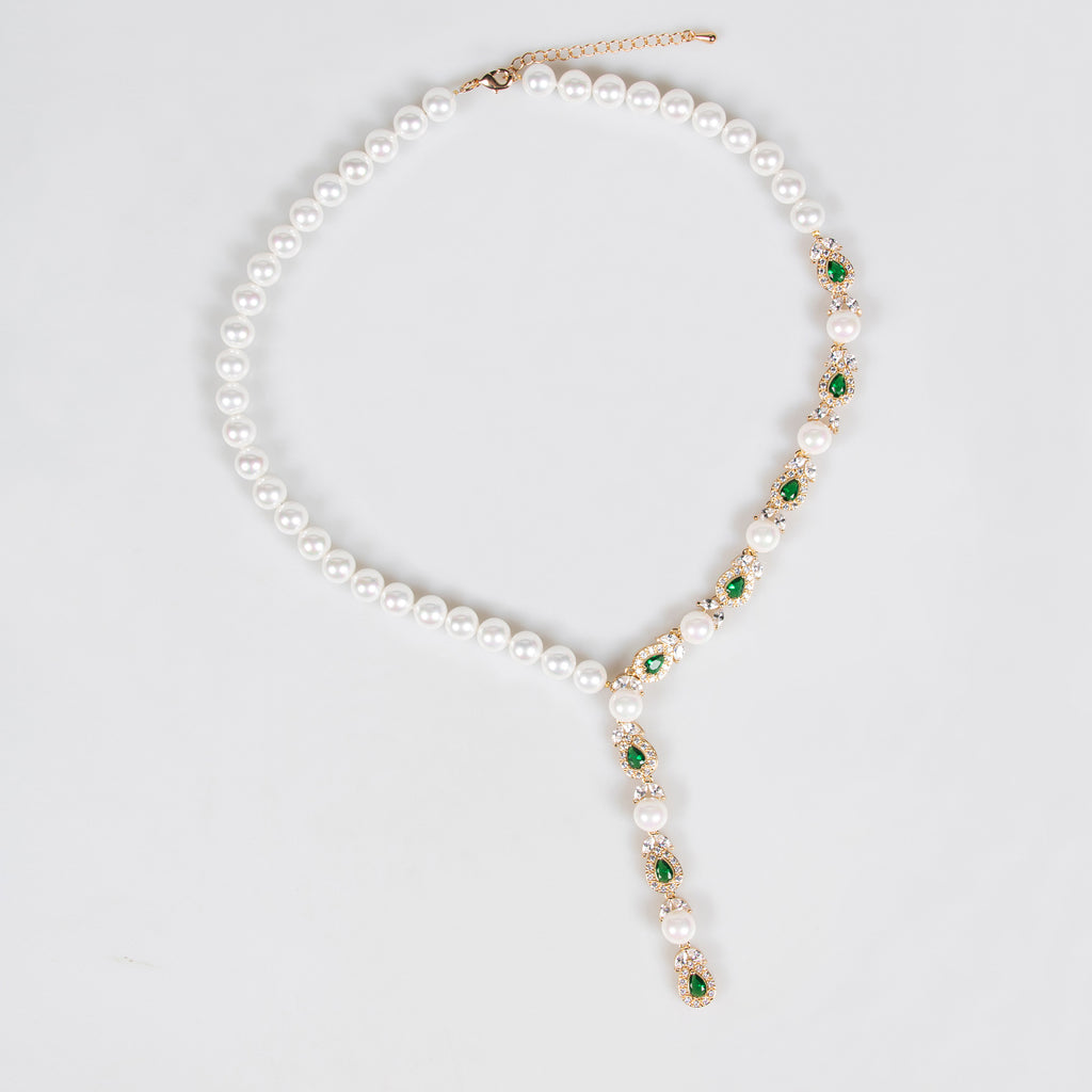 Cross-Border European and American Luxury Pearl Necklace Earrings Set Full Diamond AAA Zircon Banquet Exquisite Accessories Bridal Jewelry