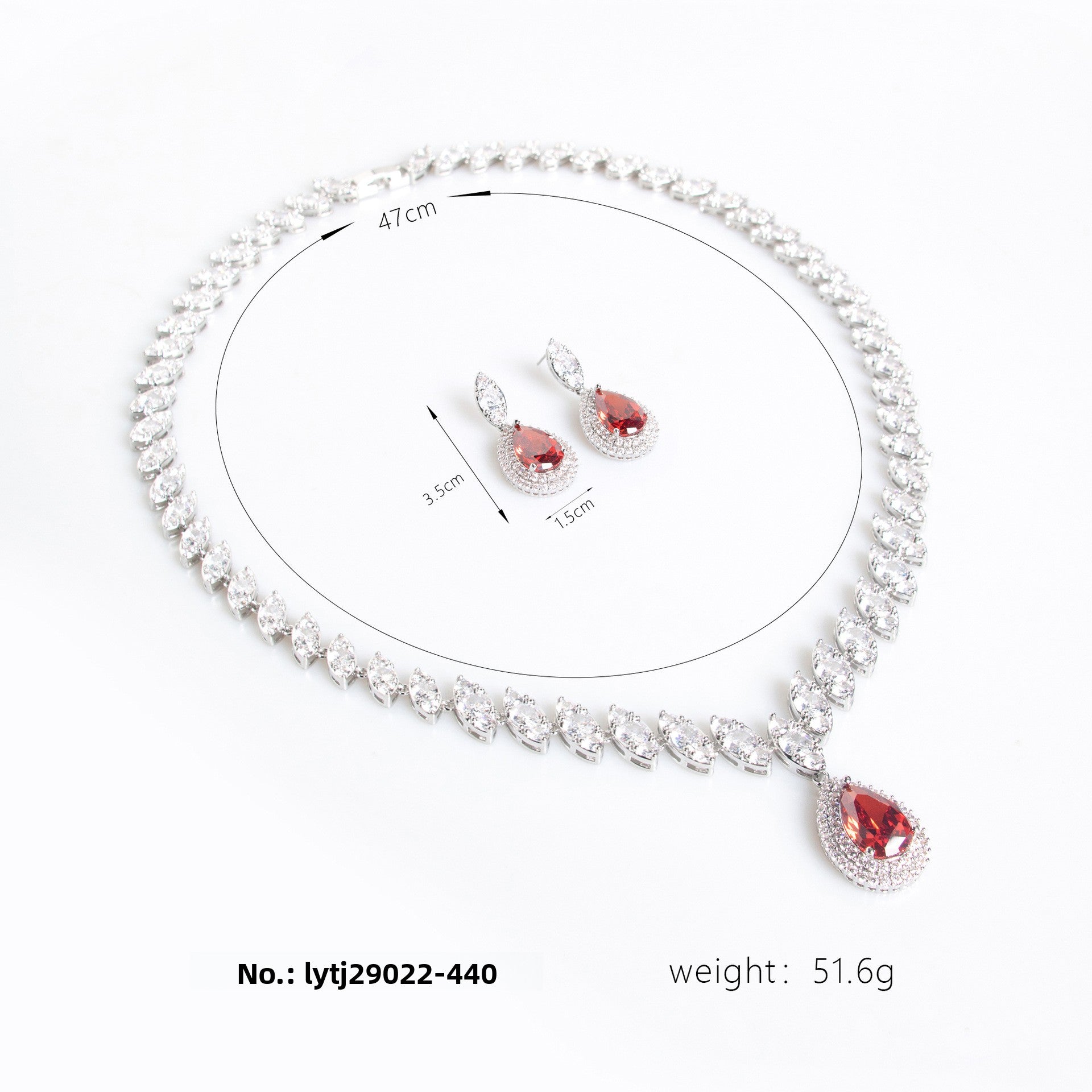 European and American Trend Bridal Set Water Drop Necklace TikTok Same Style Zircon Tassel Earrings Wedding Jewelry Accessories