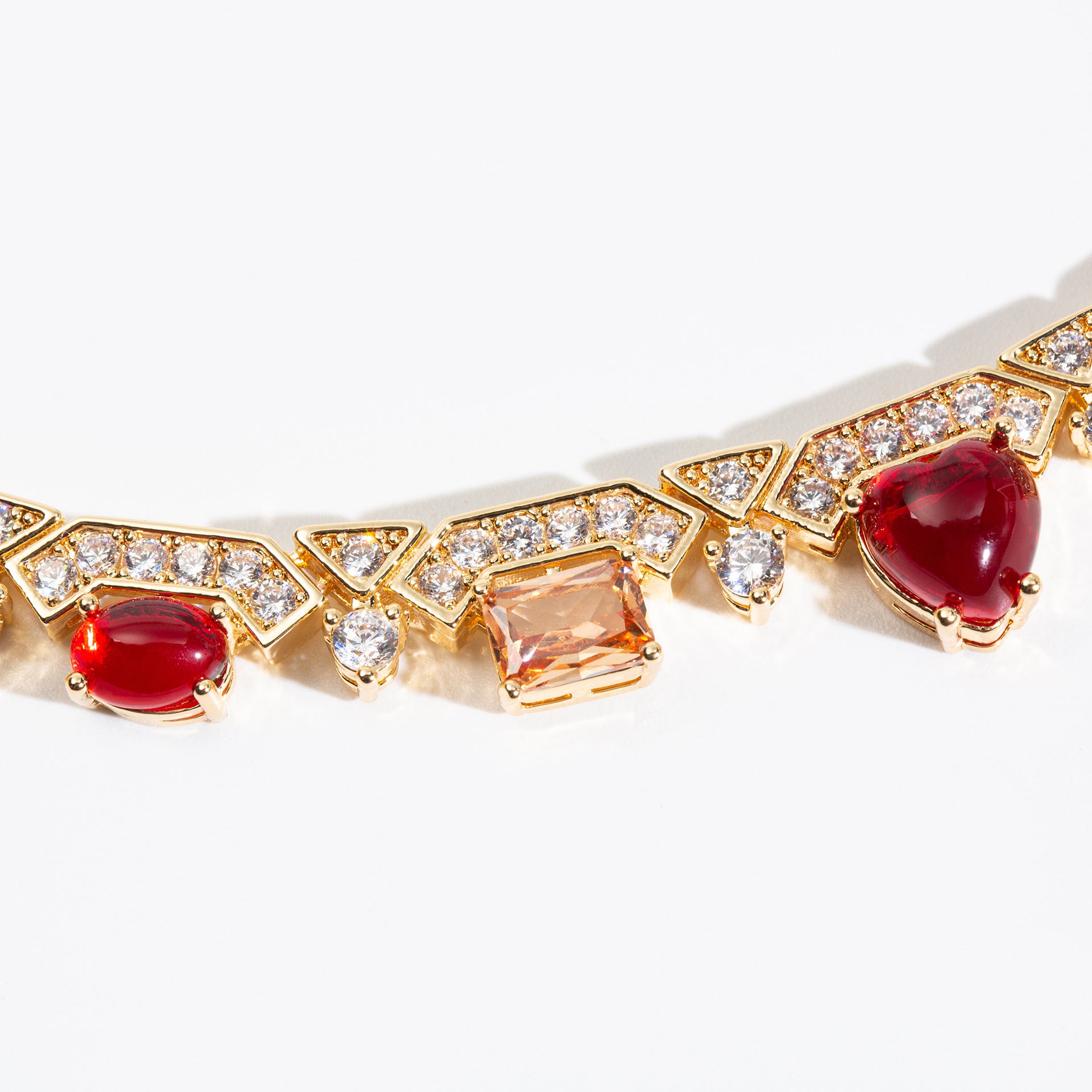 European and American Bride Colorful Zircon Necklace and Earrings Two-Piece Set Wedding Dress Versatile Noble Earrings Banquet Chain Set