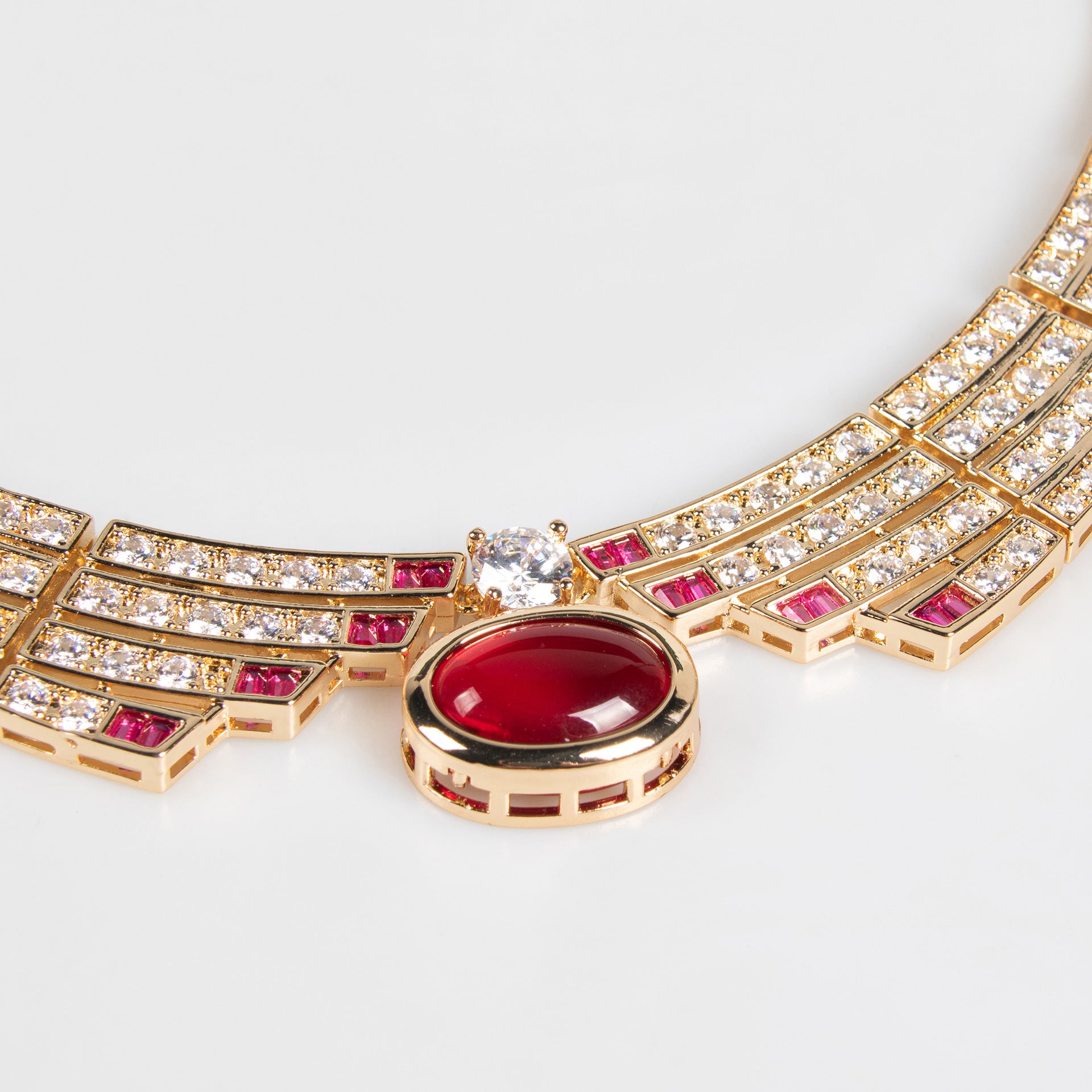 Real Gold Plated Emerald Gemstone Wealth Rolling Egg Surface Necklace Earring Set Jewelry for Women