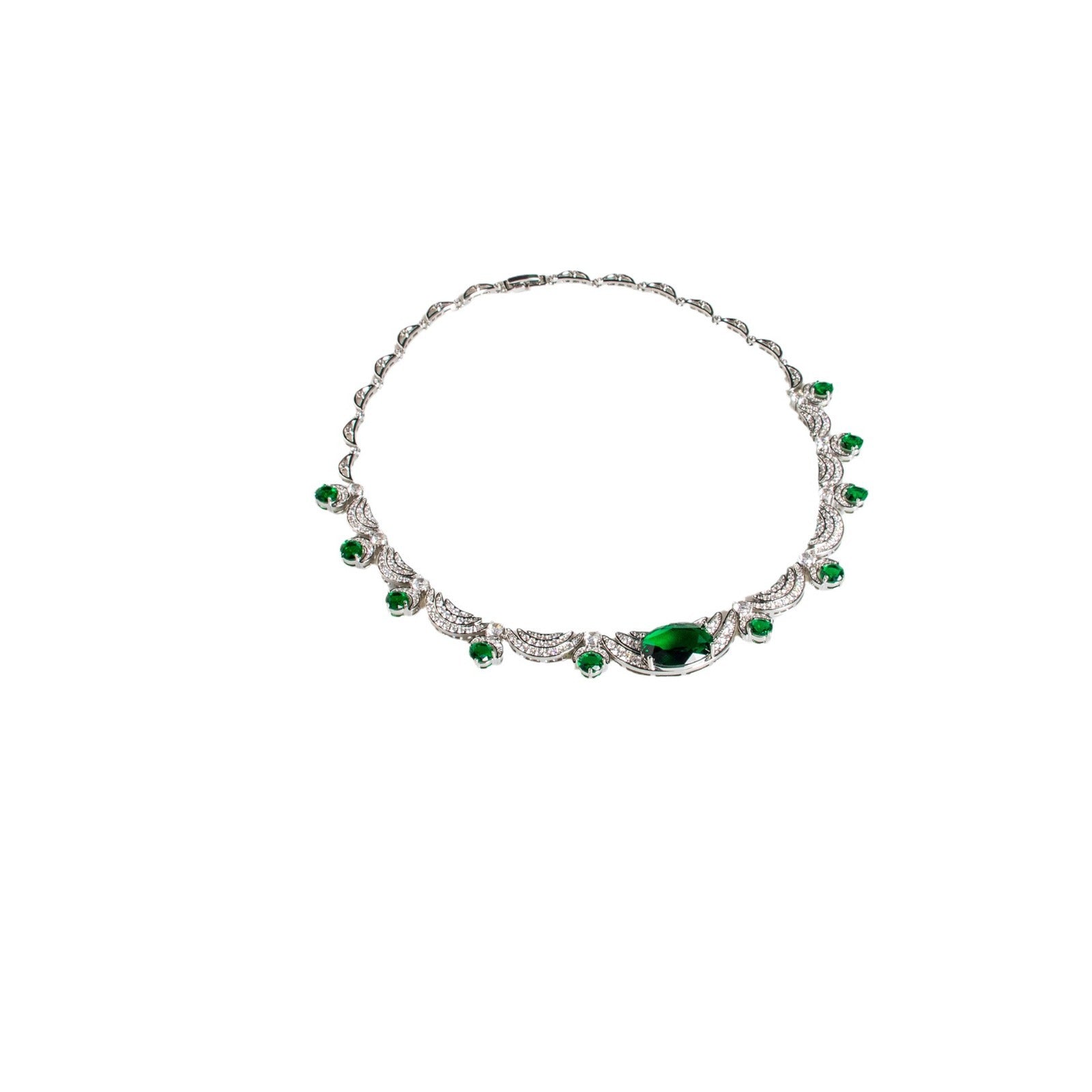 European and American Cross-Border New Zircon Necklace Jewelry for Women High-End Versatile Simple Zircon Necklace and Earring Set