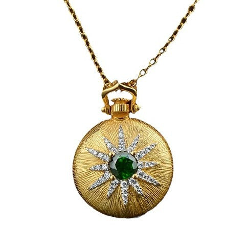 Classic Italian retro Craftsmanship fashion Trendy 925 Gold Plated Inlaid Gemstone Unisex Personality Necklace