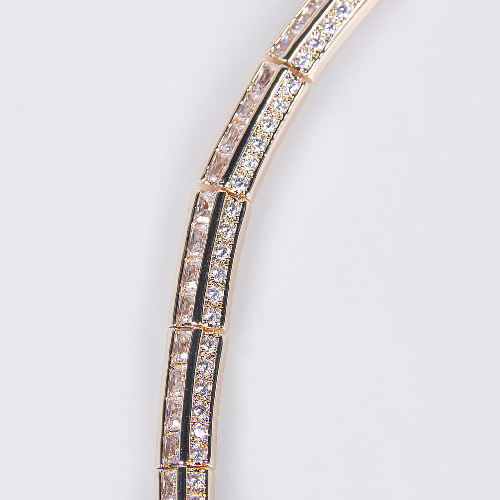 European and American Fashion Bridal Wedding Dress Water Drop Shape High-end Zircon Light Luxury Necklace and Earring Set