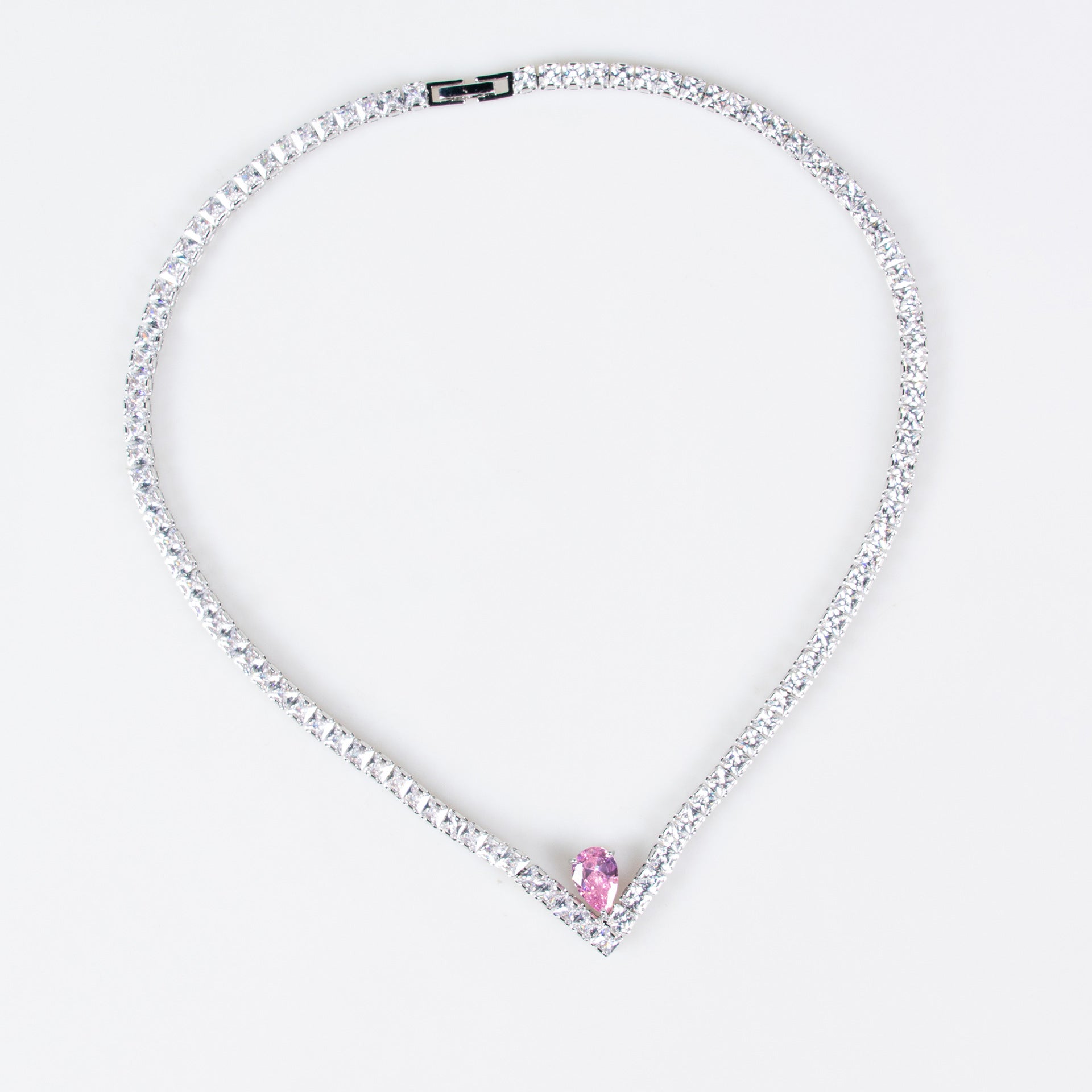 Elegant Simple Versatile Bridal Wedding Zircon Necklace Earring Set Wedding Dress Banquet Annual Meeting Ins Jewelry