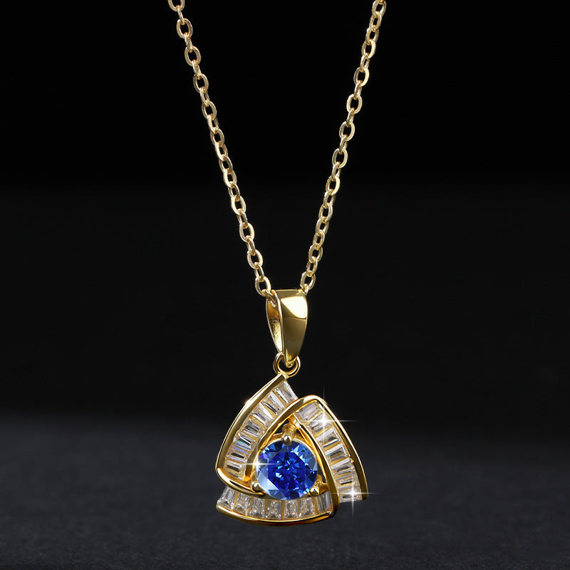 Cross-Border Fashion Elegant Light Luxury Full Diamond Exquisite Element Wind Ice Flower Cut Zircon Earrings Necklace Jewelry Set