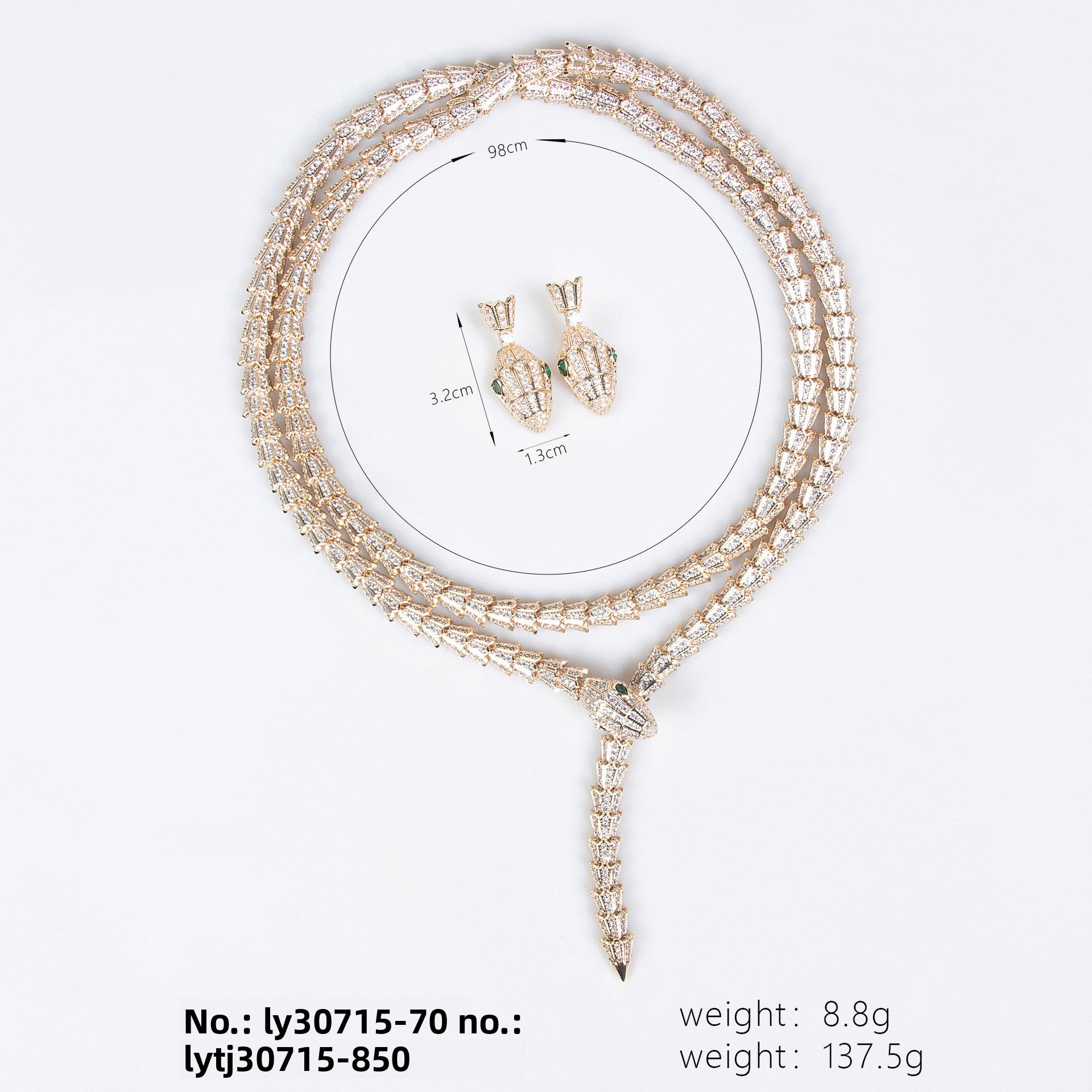 French Style Light Luxury Snake-Shaped Zircon Necklace Niche Simple Design Sense Collarbone Chain Fashion High-End Jewelry for Women