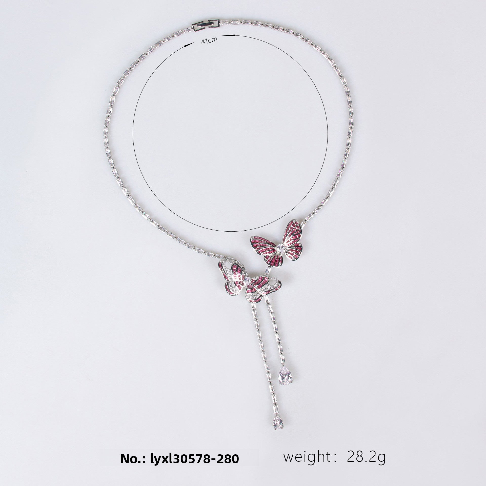 Cross-Border New Little Red Book Super Fairy Butterfly Tassel Necklace Light Luxury Butterfly Fairy Long Earrings Set Wholesale