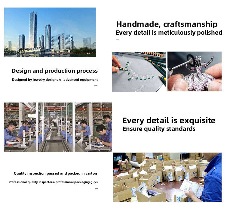 AliExpress Cross-Border Hot-Selling Korean Version 3A Water Drop Pendant Zircon Necklace Earrings Simple Casual Bride Jewelry Set