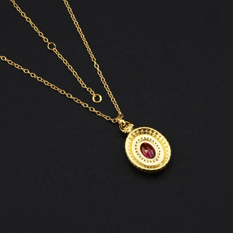 Cross-Border Hot Sale 925 Sterling Silver Necklace High-End Women's Necklace Accessories Female Ruby Pendant Necklace In Stock