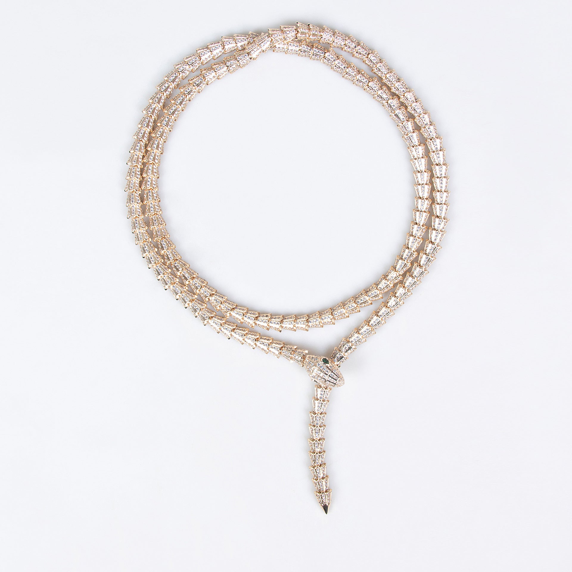 French Style Light Luxury Snake-Shaped Zircon Necklace Niche Simple Design Sense Collarbone Chain Fashion High-End Jewelry for Women