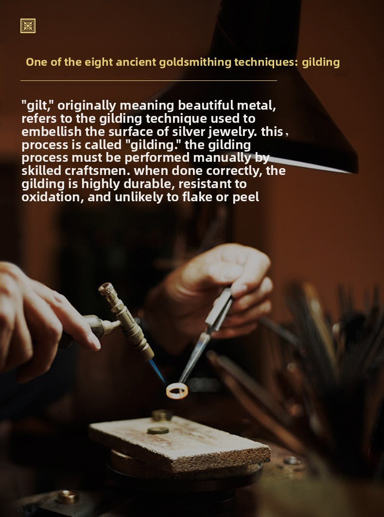 New Italian Craft Court Style Women's Brushed Bracelet Light Luxury Pure Silver Gold-Plated Gemstone High-End Niche Bracelet