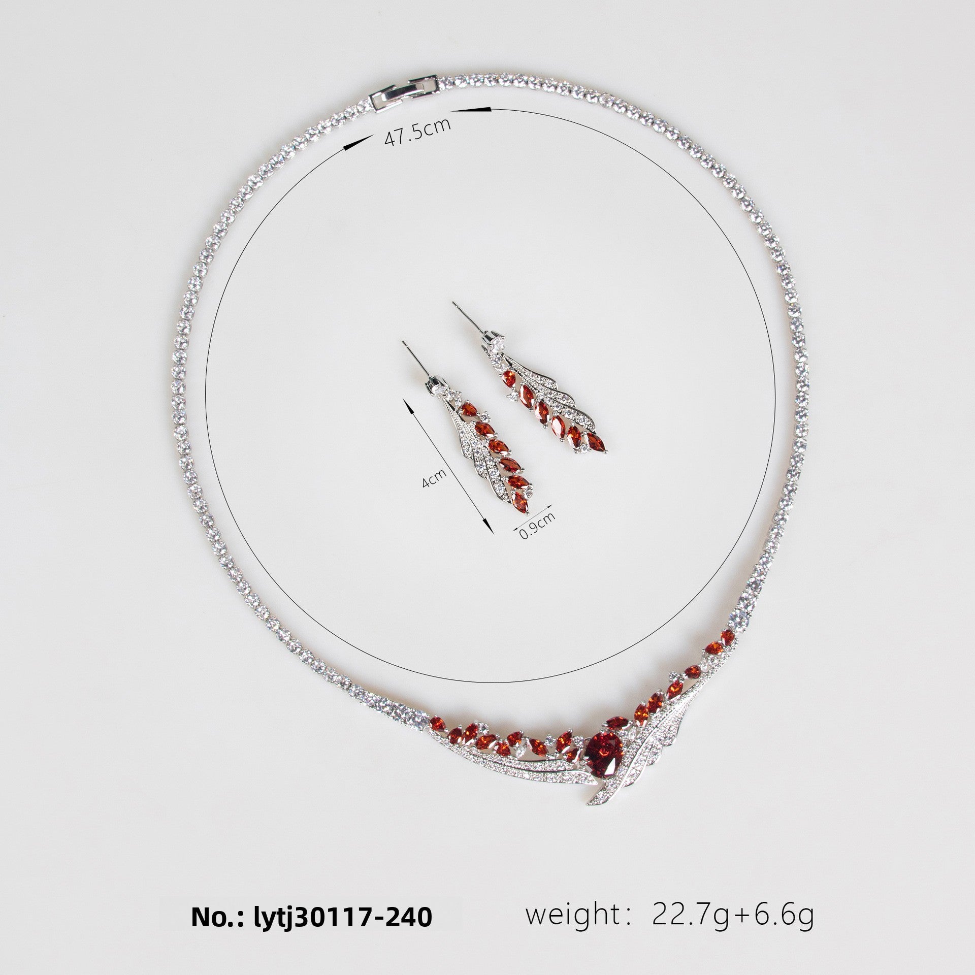 Women's Simple Angel Wings Banquet Zircon Full Diamond Necklace Earrings Pendant Set Bridal Wedding Dress Accessories