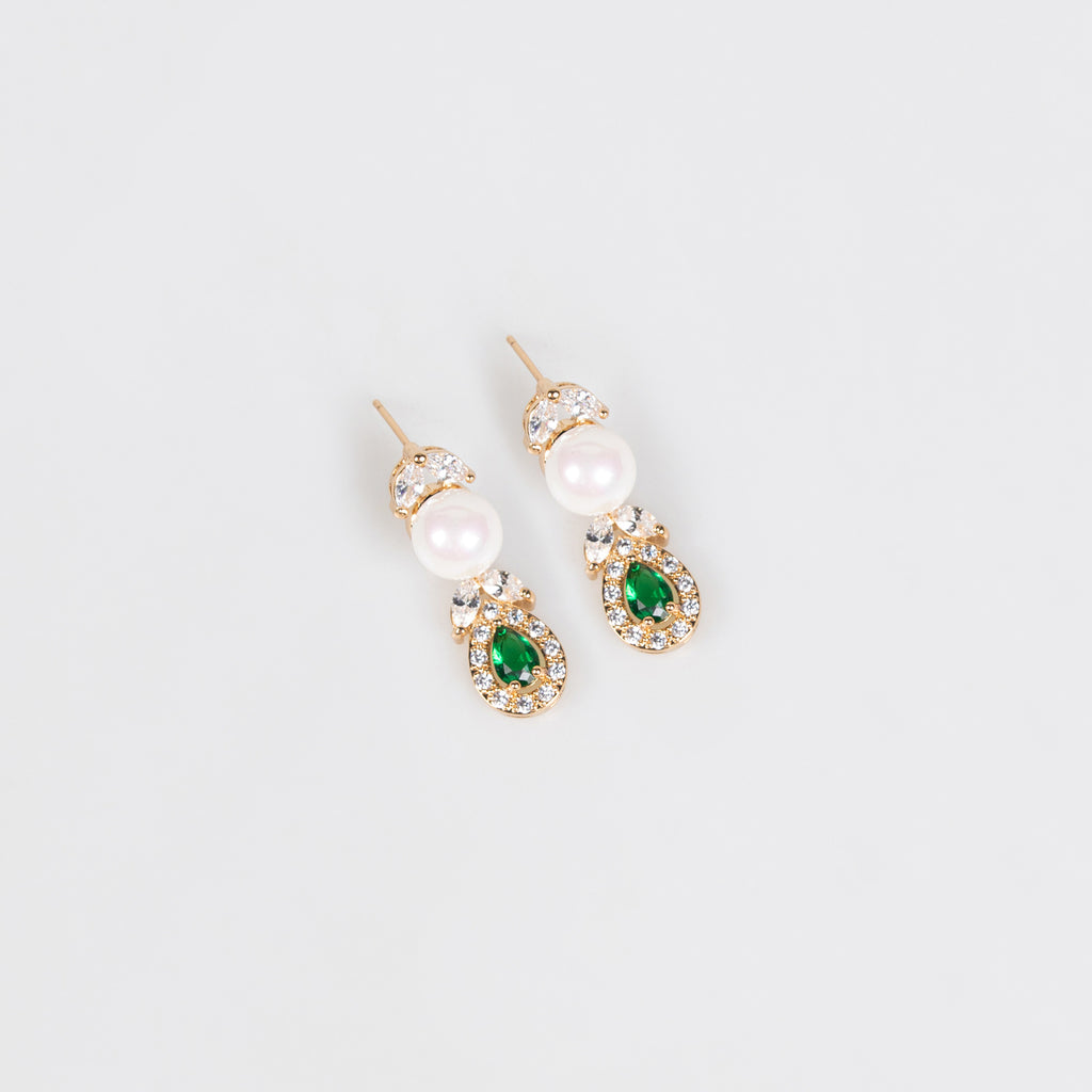 Cross-Border European and American Luxury Pearl Necklace Earrings Set Full Diamond AAA Zircon Banquet Exquisite Accessories Bridal Jewelry