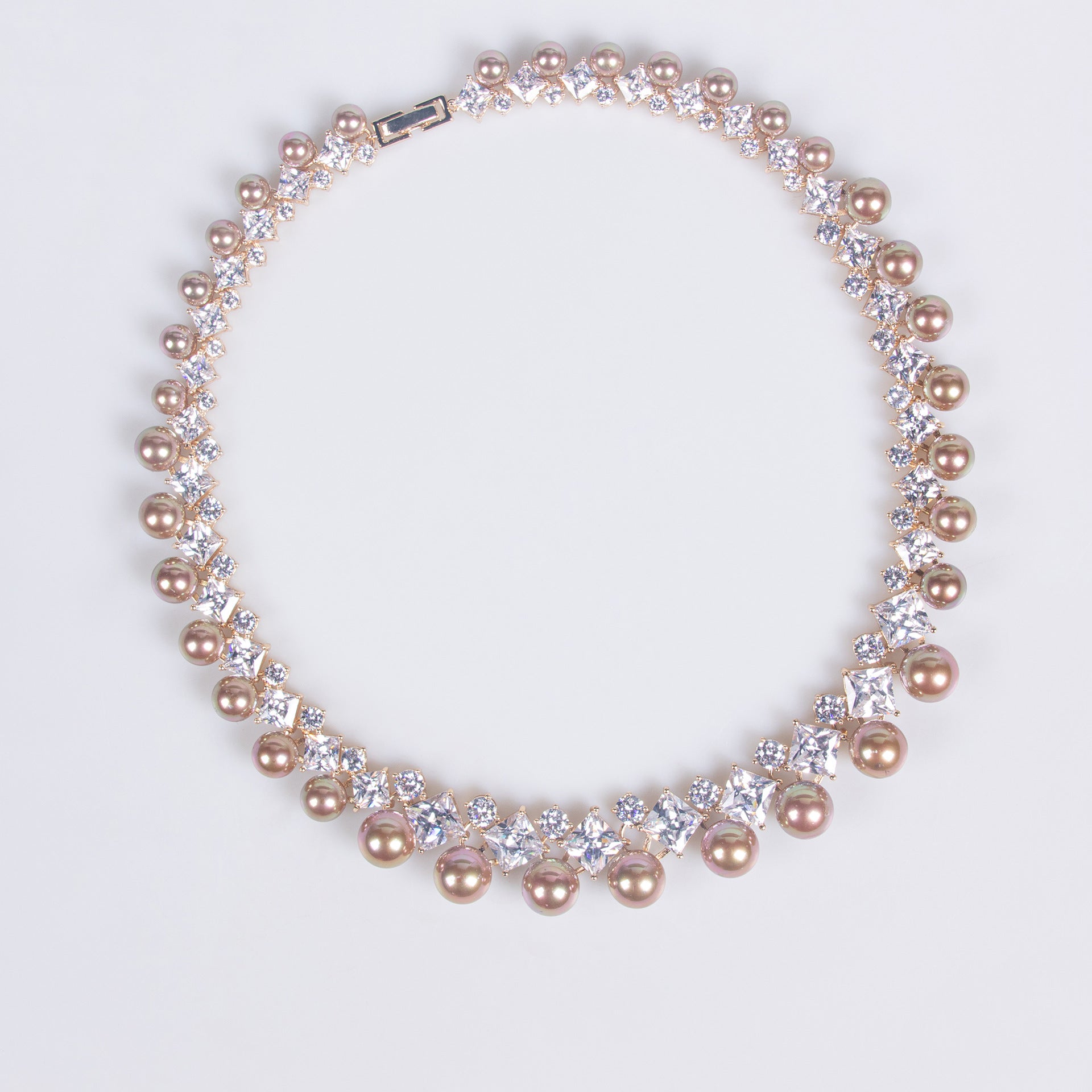 European and American Fashion Versatile Wedding Jewelry Pearl Necklace Earring Set Elegant Women's Collarbone Chain Tassel Earrings