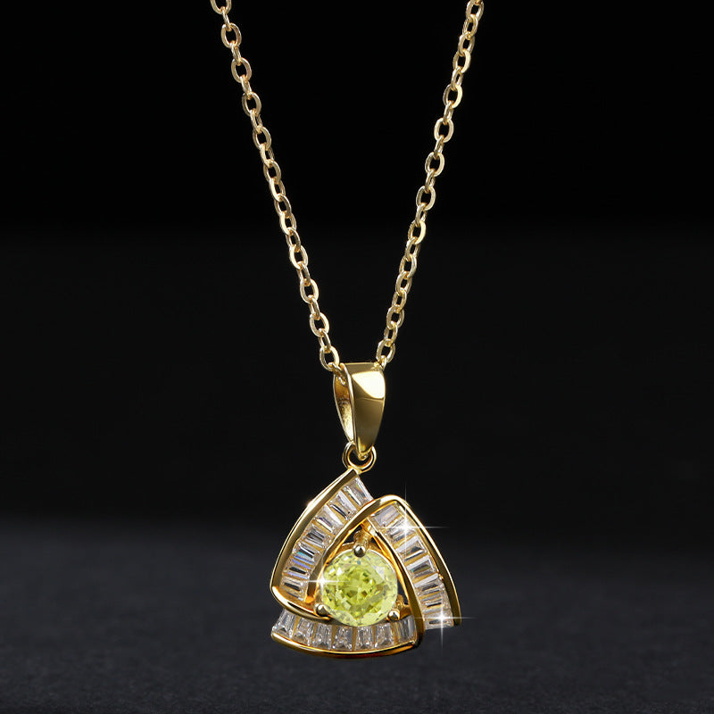 Cross-Border Fashion Elegant Light Luxury Full Diamond Exquisite Element Wind Ice Flower Cut Zircon Earrings Necklace Jewelry Set