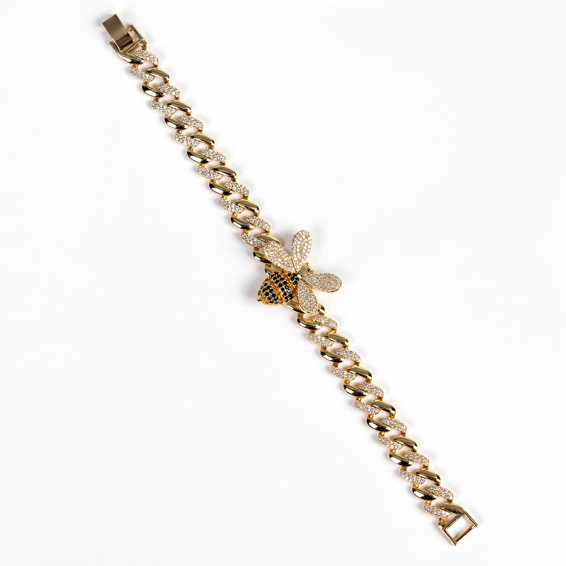 Internet Celebrity Hot-Selling Bee Zircon Ring Earrings Necklace Diamond-Studded Bee Pendant Exquisite Personality Sweet Set