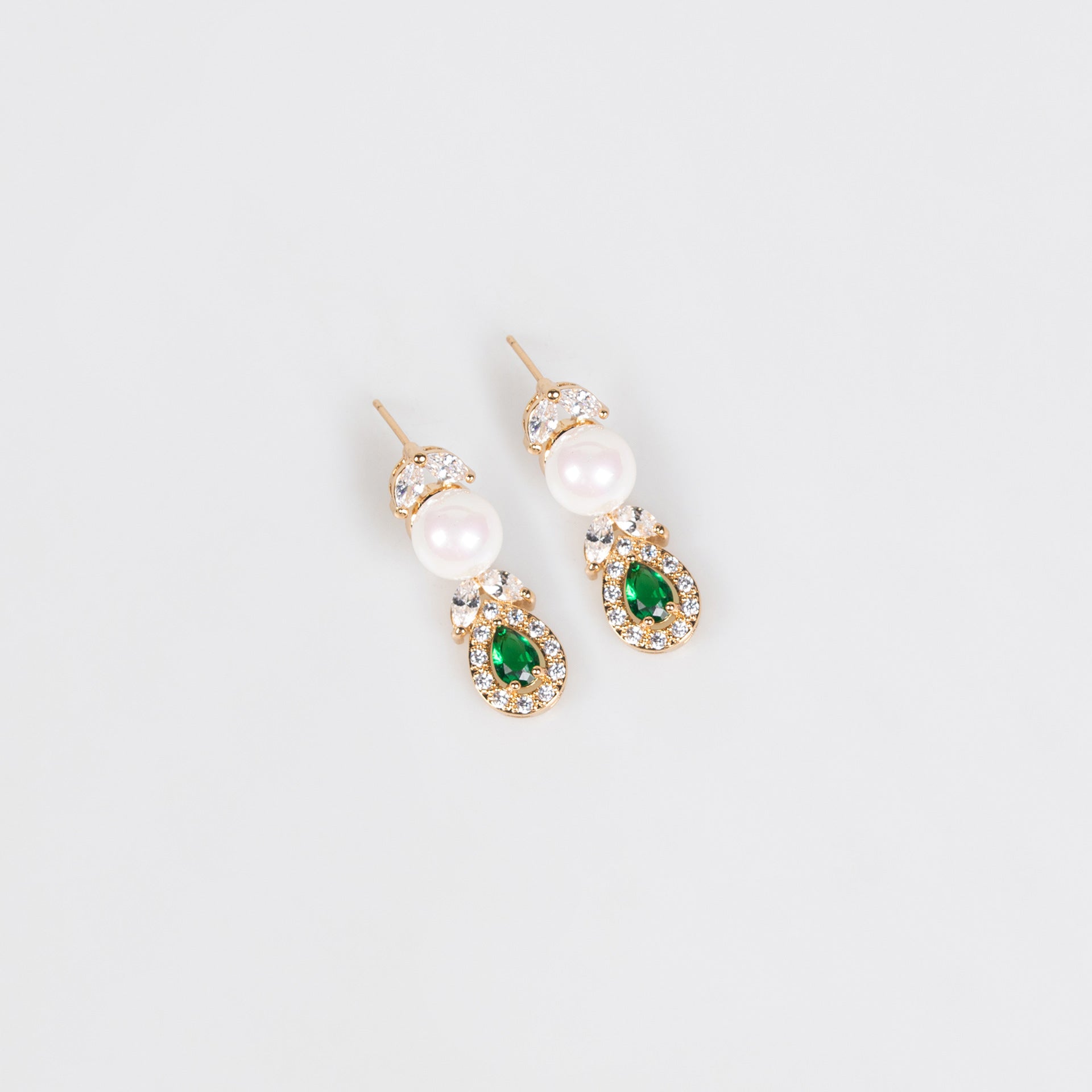 Cross-Border European and American Luxury Pearl Necklace Earrings Set Full Diamond AAA Zircon Banquet Exquisite Accessories Bridal Jewelry